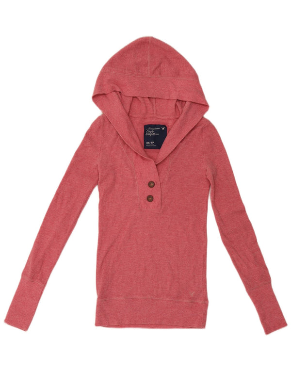 American Eagle Outfitters Damen-Kapuzenoberteil, langärmlig, UK 4, XS, Rosa, Baumwolle