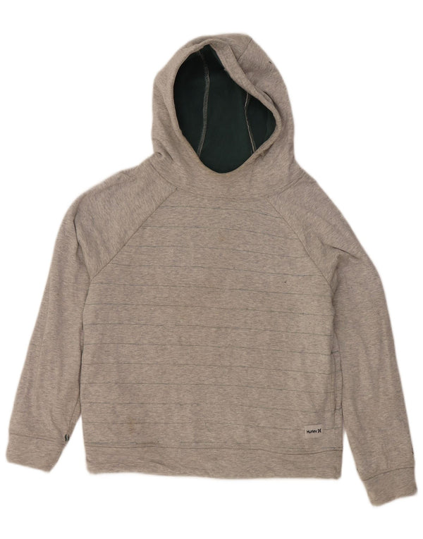 Hurley Damen-Pullover mit übergroßem Kapuzenpullover, Gr. 10, klein, grau gestreift