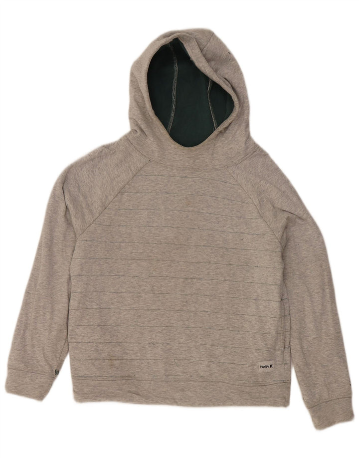Hurley Damen-Pullover mit übergroßem Kapuzenpullover, Gr. 10, klein, grau gestreift