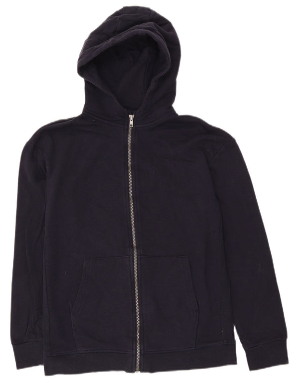 Marks & Spencer Mädchen-Kapuzenpullover mit Reißverschluss, 13–14 Jahre, marineblaue Baumwolle