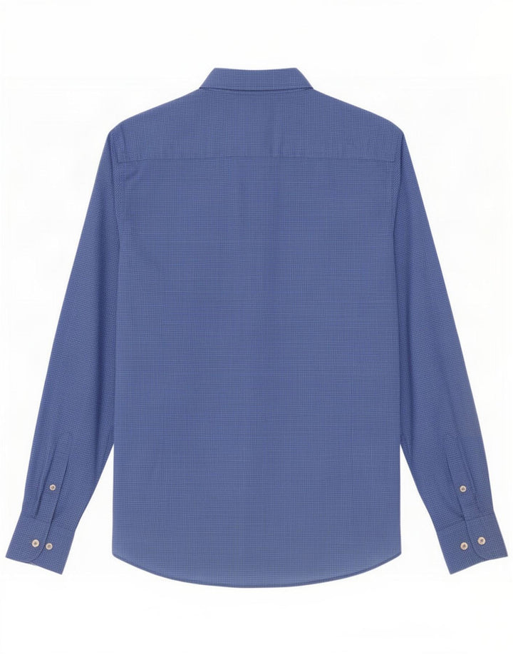 Massimo Dutti Herrenhemd XL, blau kariert, Baumwolle