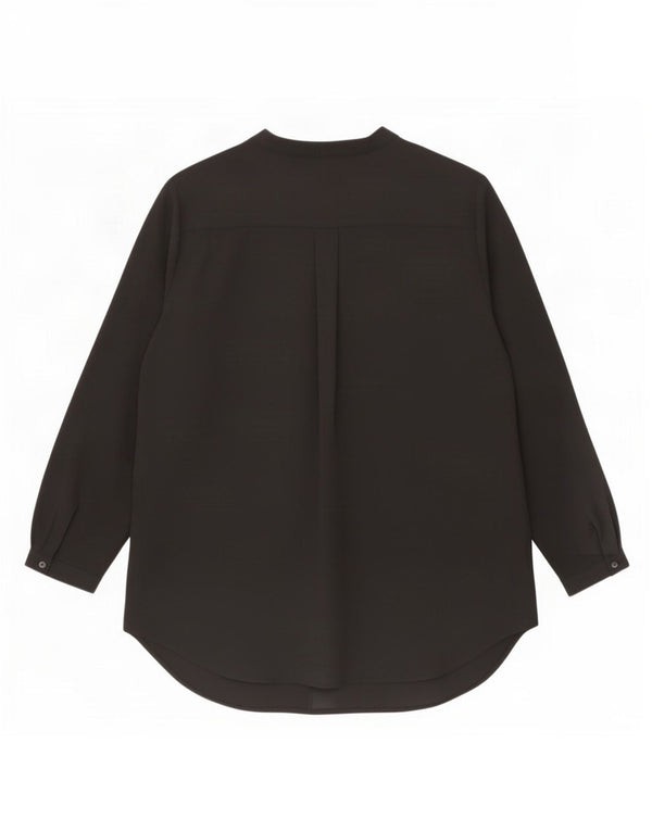 Marks & Spencer Damen Langarm-Tunika-Oberteil UK 22 3XL Schwarz Polyester