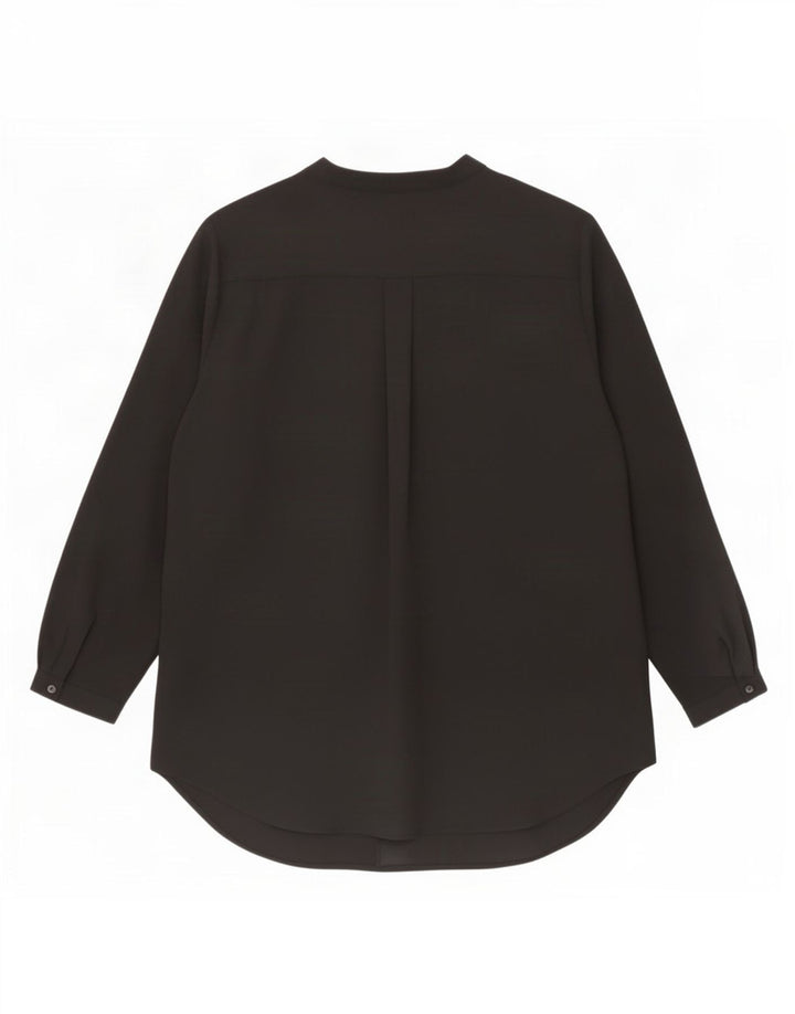 Marks & Spencer Damen Langarm-Tunika-Oberteil UK 22 3XL Schwarz Polyester