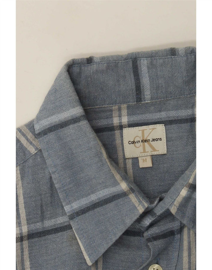 Calvin Klein Jeans Herren Kurzarmhemd Mittelblau kariert