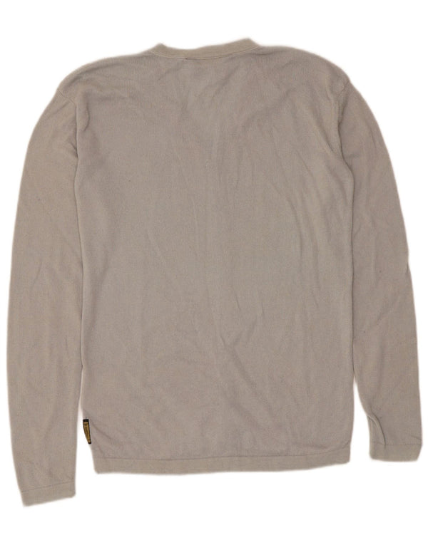 Armani Jeans Damen Pullover mit V-Ausschnitt UK 6 XS Graue Wolle