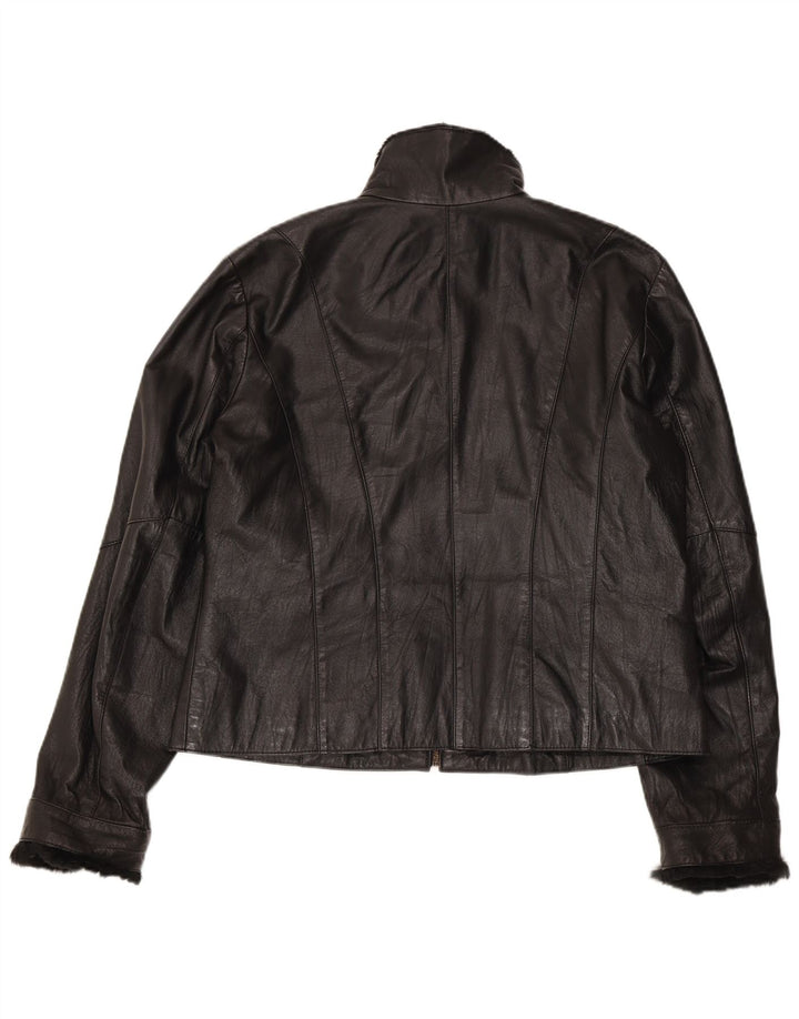 Conbipel Damen Lederjacke IT 48 XL Schwarzes Leder