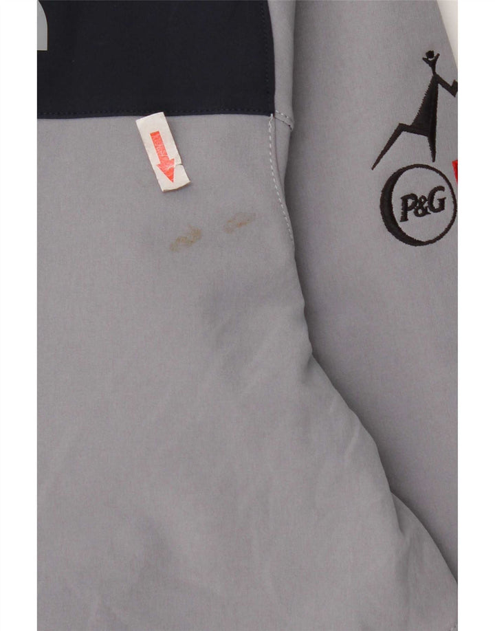 The North Face Herren-Trainingsanzugoberteil, große graue Farbblock-Polyesterjacke