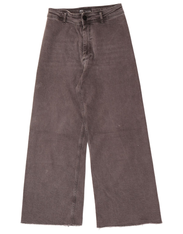 Zara Damen The Marine High Waist Wide Leg Jeans EU 40 Medium W30 L29 Grau