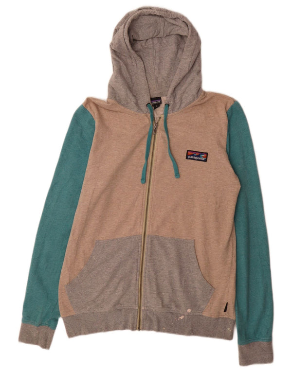 Patagonia Damen-Kapuzenpullover mit Reißverschluss, UK 14, mittelgroß, mehrfarbig, Farbblock