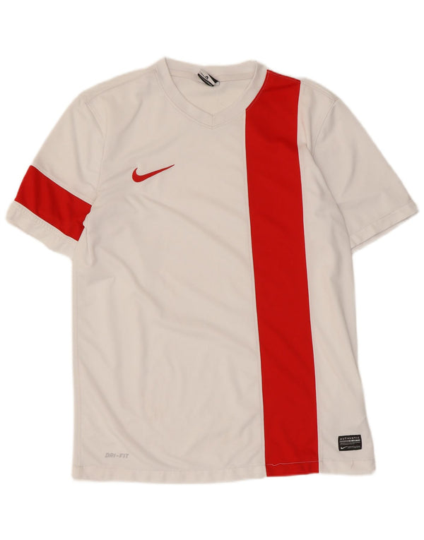 Nike Herren Dri Fit T-Shirt-Oberteil Mittelweißes Colourblock-Polyester