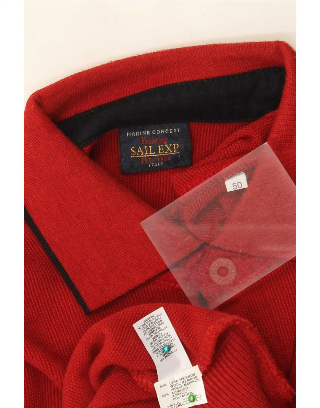 Sail Exp Herren-Pullover mit Rollkragen, IT 50, mittelrote Wolle