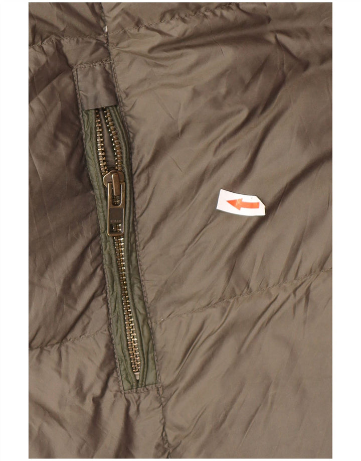 Jack Wills Wattierter Damenmantel mit Kapuze, UK 14, Größe L, Khaki, Polyester