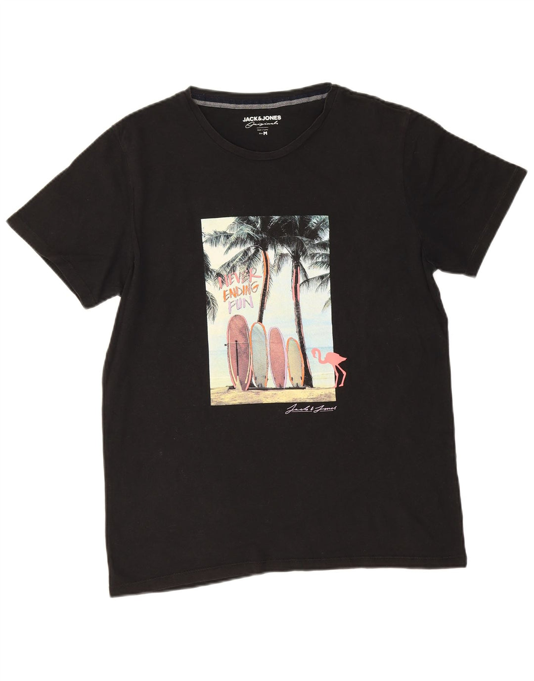 Jack & Jones Herren-T-Shirt mit Grafik, mittelgroß, Schwarz