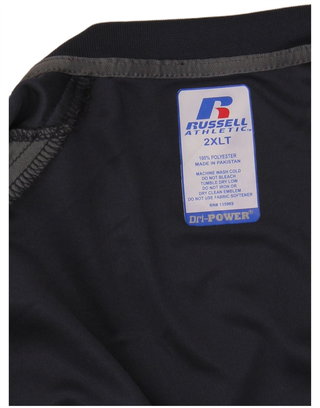 RUSSELL ATHLETIC Herren-T-Shirt, groß, 2XL, Marineblau, Farbblock-Polyester