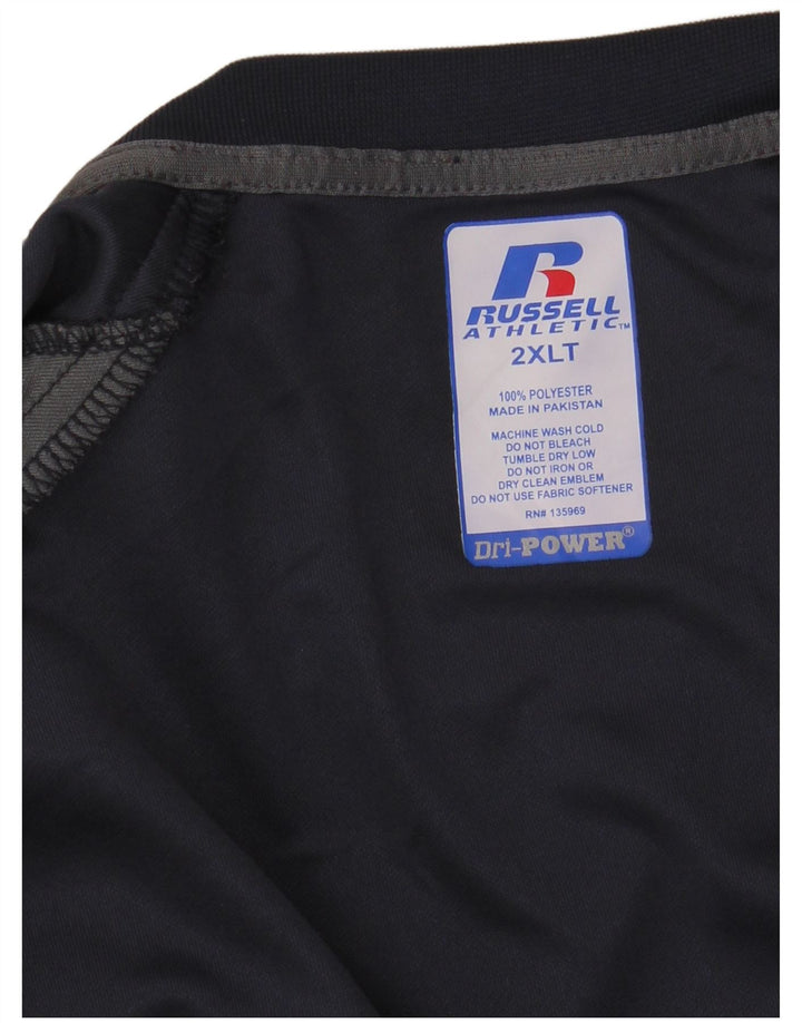 RUSSELL ATHLETIC Herren-T-Shirt, groß, 2XL, Marineblau, Farbblock-Polyester