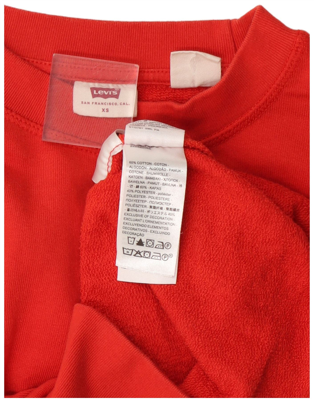 Levi's Herren Sweatshirt Pullover XS Orange Baumwolle