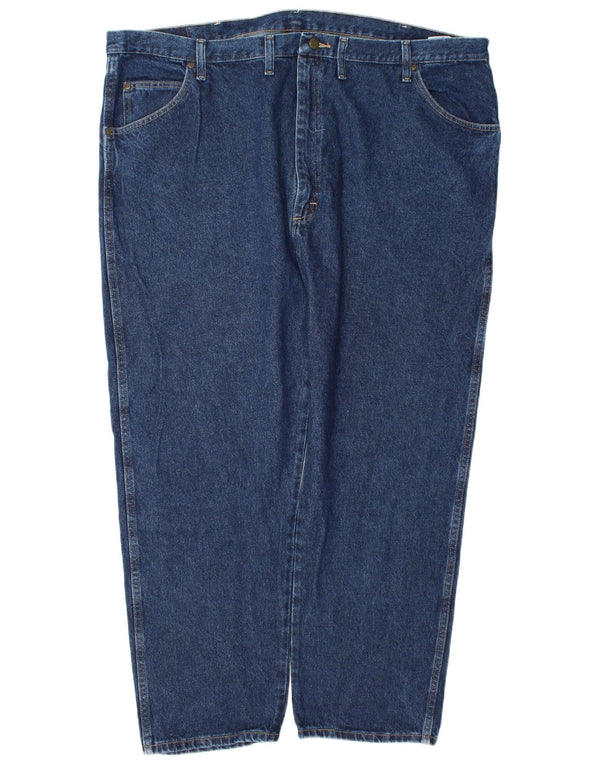 Wrangler Mens Regular Fit Straight Jeans W48 L30 Blue Cotton