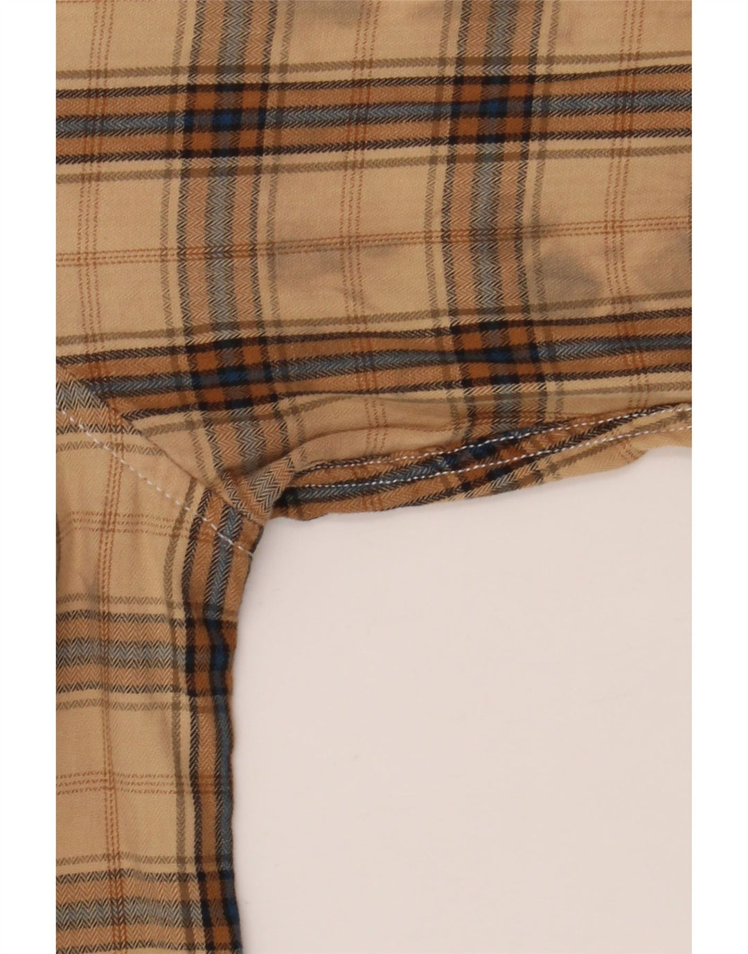 Guess Herren-Flanellhemd, klein, beige, kariert, Baumwolle