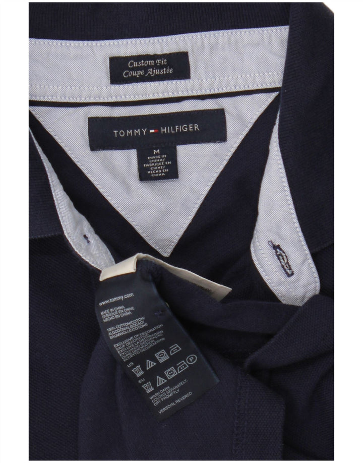 Tommy Hilfiger Herren-Poloshirt mit individueller Passform, mittelmarineblaue Baumwolle