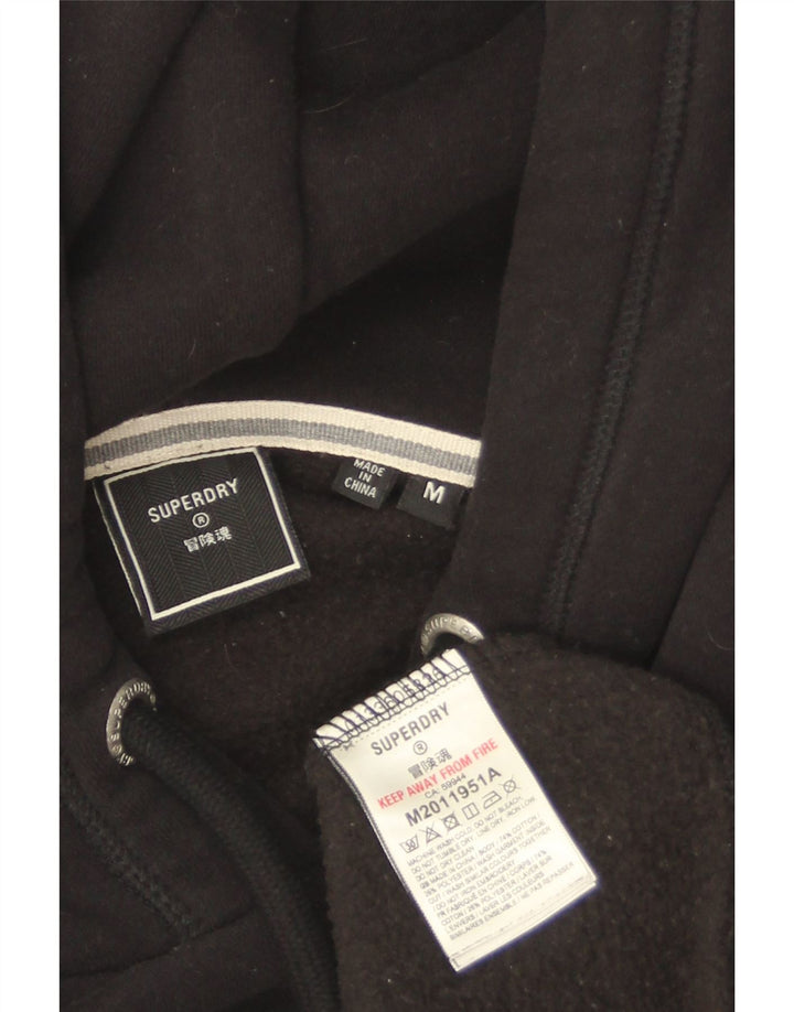 SUPERDRY Herren-Kapuzenpullover aus mittelschwarzer Baumwolle