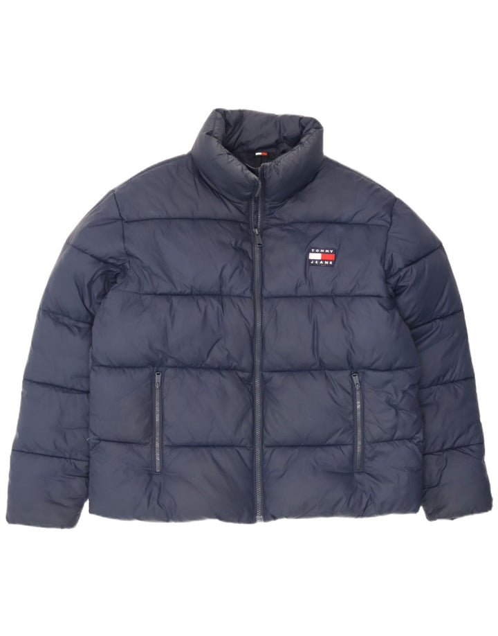 Tommy Hilfiger Damen Wattierte Jacke UK 14 Medium Navy Blue Polyamid