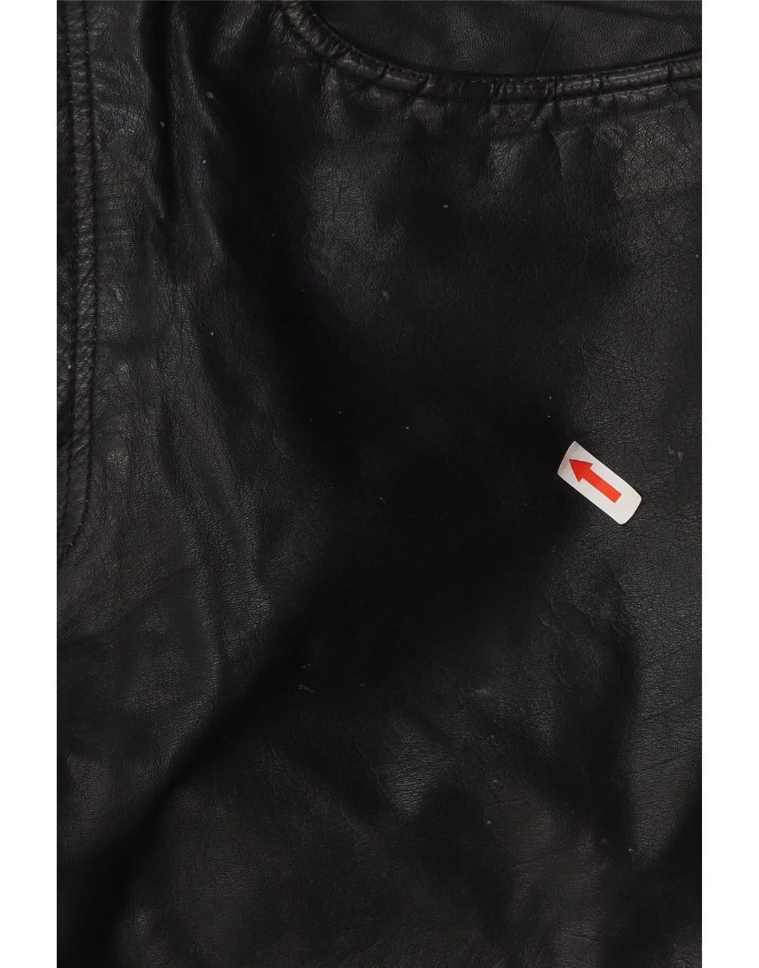 Vintage Herren gerade Lederhose W34 L30 schwarzes Leder