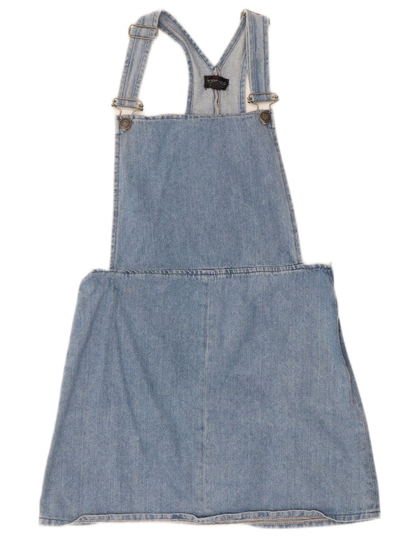 Topshop Damen Latzhose Jeansrock UK 10 Small W30 Blaue Baumwolle