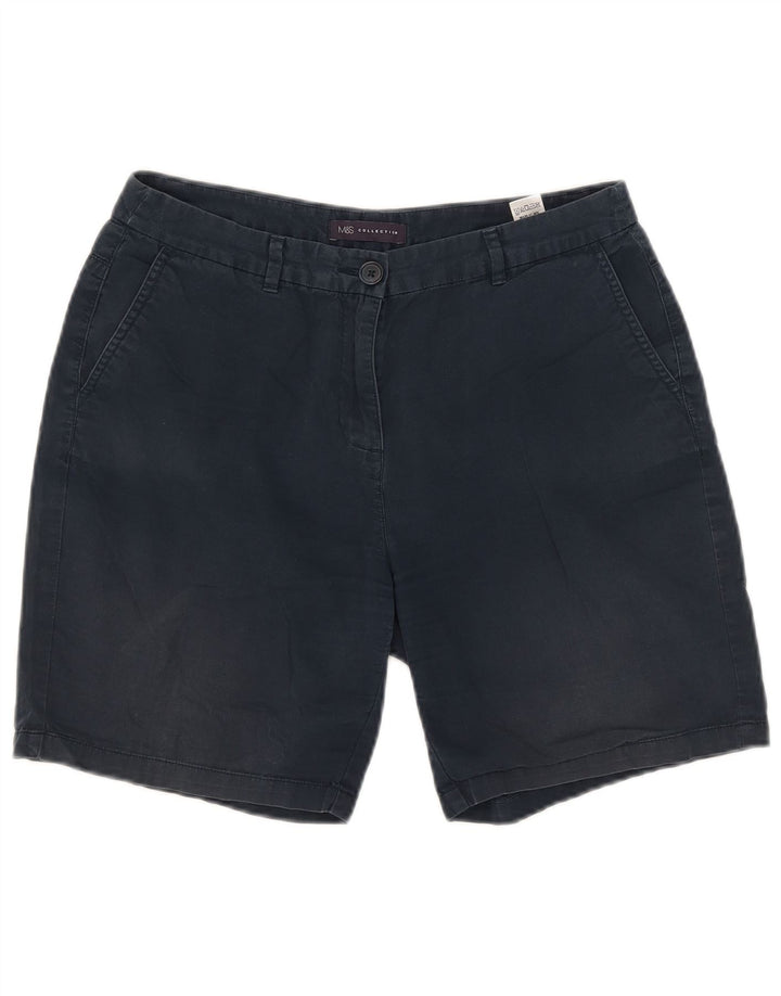 Marks & Spencer Damen Chinoshorts UK 12 Medium W31 Marineblaue Baumwolle
