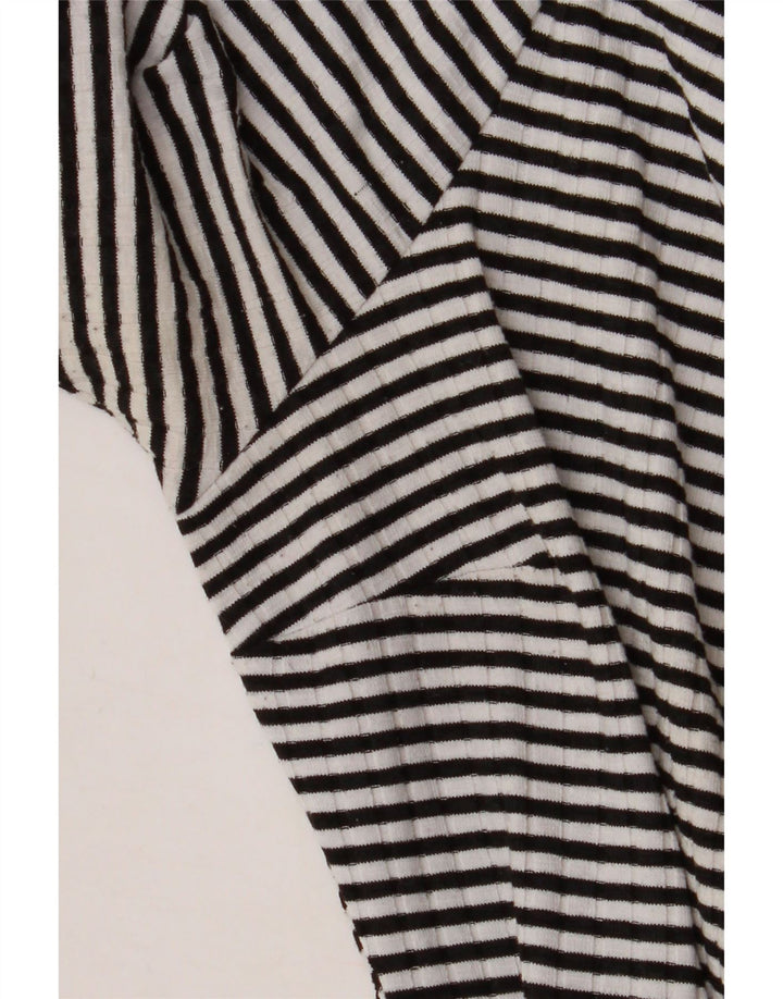 Topshop Damen Wickelkleid UK 10 Small Schwarz gestreift Polyester