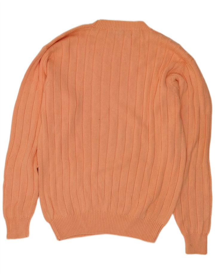 Edward Spiers Herren-Pullover mit Rundhalsausschnitt, Größe L, Orange, Baumwolle
