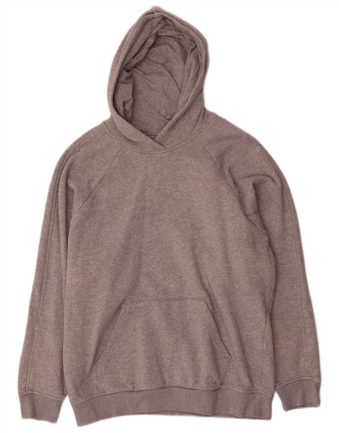 Adidas Damen Übergroßer Kapuzenpullover UK 14 Mittelgraue Baumwolle