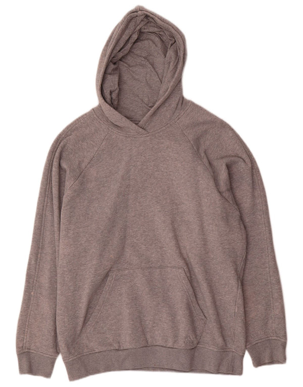Adidas Damen Übergroßer Kapuzenpullover UK 14 Mittelgraue Baumwolle