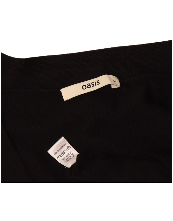 Oasis Damen Crop-Oversize-Cardigan-Pullover UK 14 Mittelschwarze Baumwolle