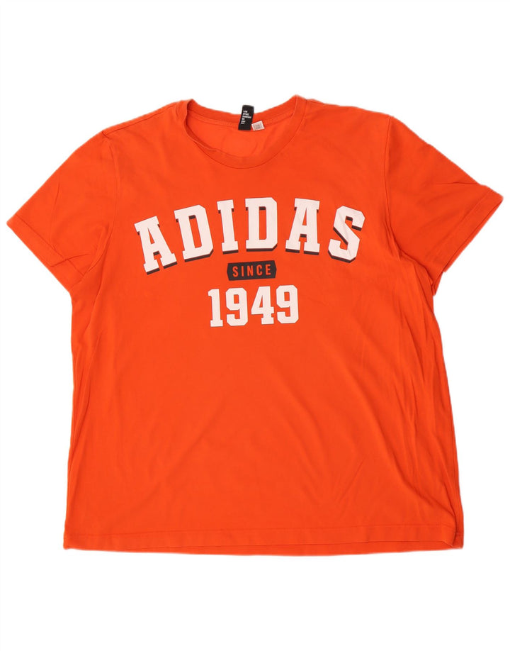 Adidas Herren Grafik T-Shirt Top 2XL Orange