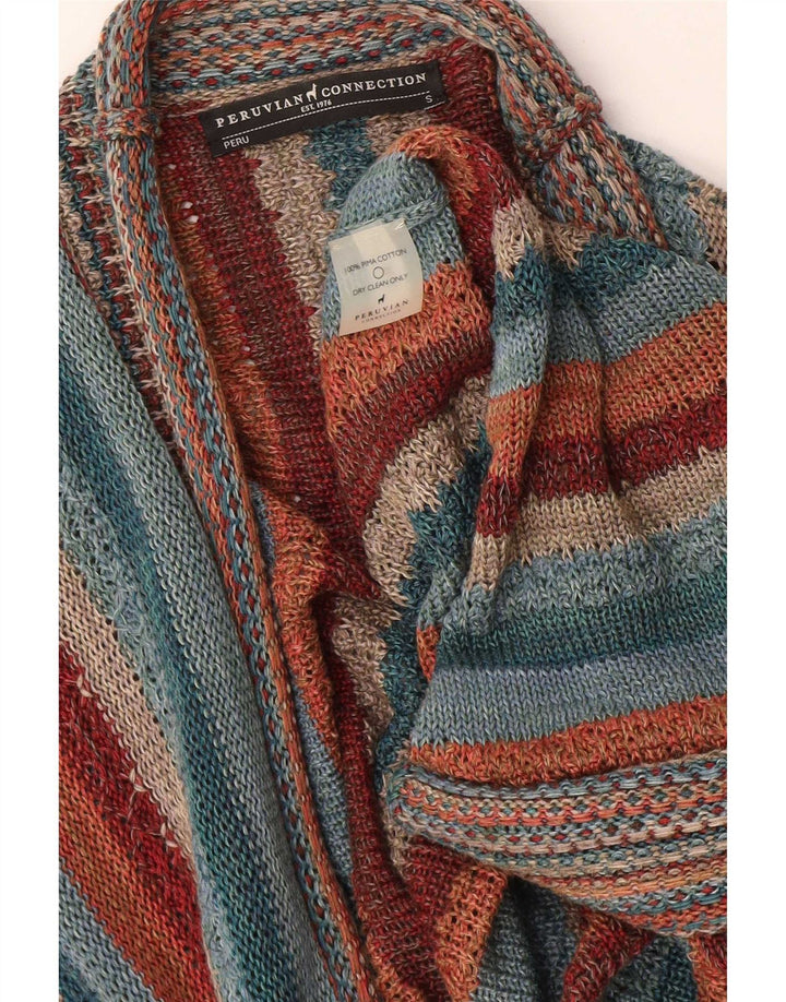 Peruvian Connection Damen-Strickjacke mit kurzen Ärmeln, Gr. 10, Größe S, Multic