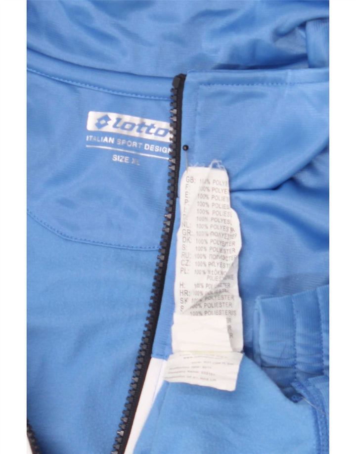 Lotto Herren-Trainingsanzug-Top-Jacke XL, blaues Farbblock-Polyester