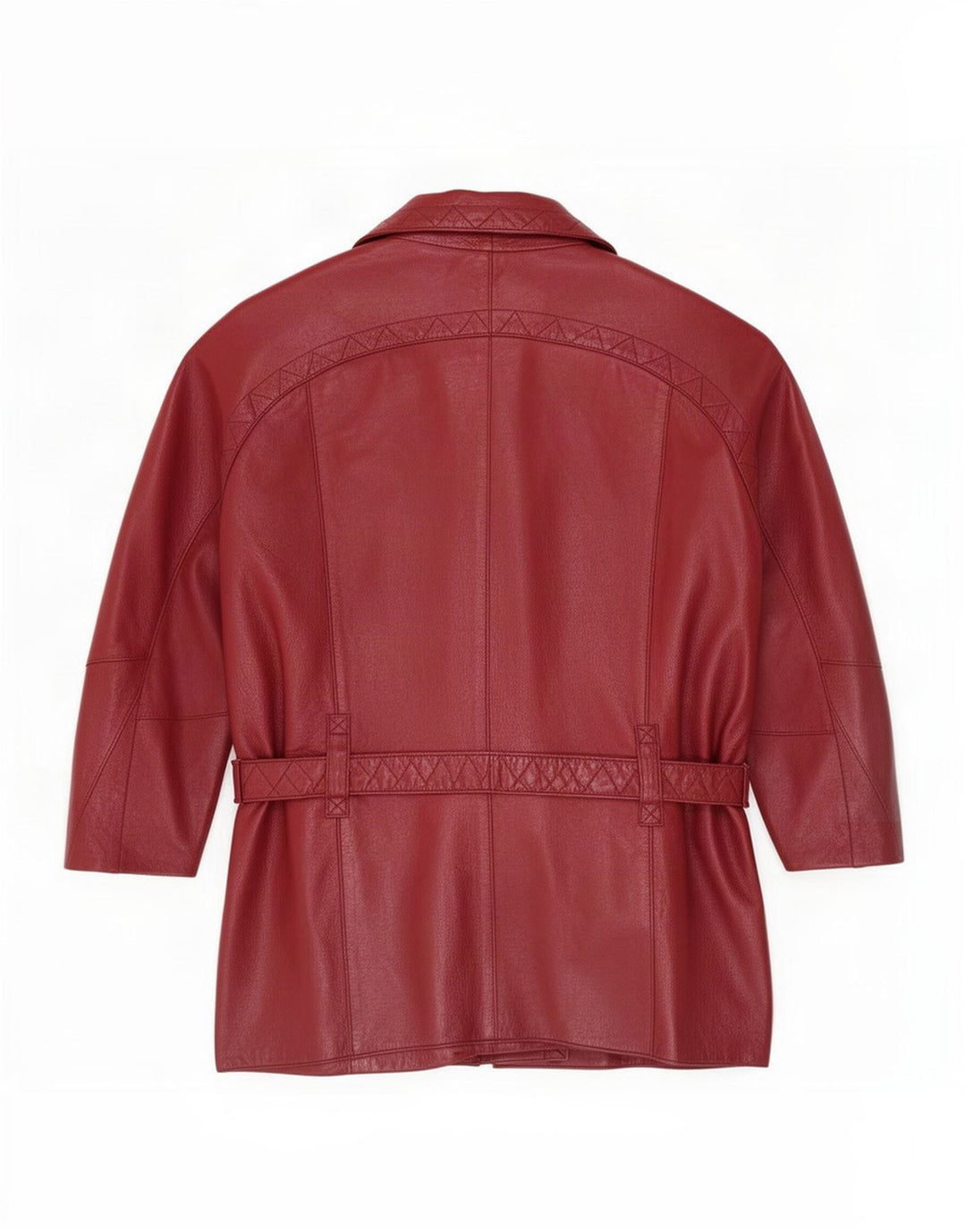 Vintage Damen Übergroße Leder-Bikerjacke EU 38 Medium Burgund