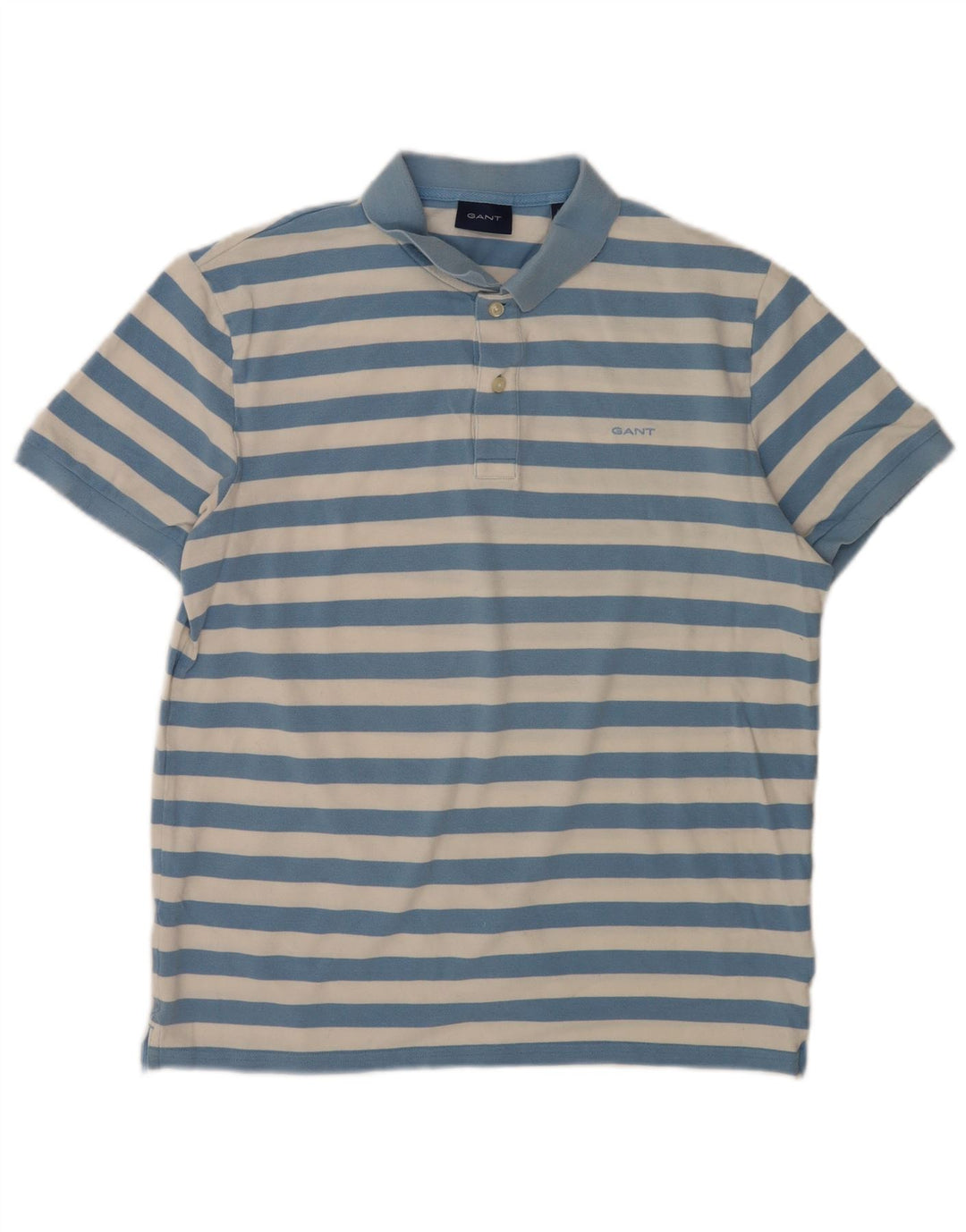 Gant Herren-Poloshirt, groß, blau gestreift, Baumwolle