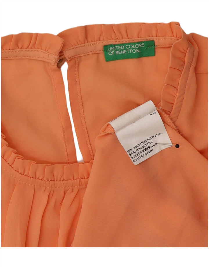 Benetton Damen-Blusenoberteil UK 14 Mittelorange Polyester