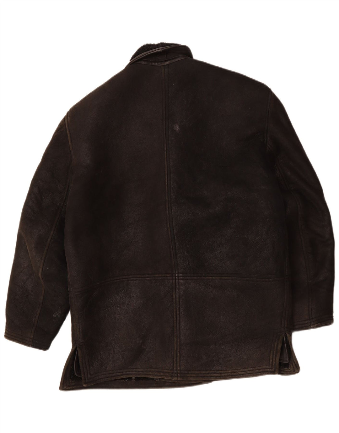 Vintage Herren Shearling Jacke UK 40 Large Schwarz