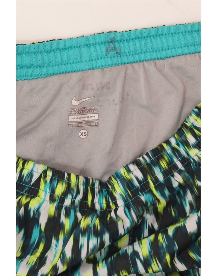 NIKE Womens Abstract Pattern Sport Shorts UK 6 XS  Multicoloured Polyester Vintage Nike and Second-Hand Nike from Messina Hembry 