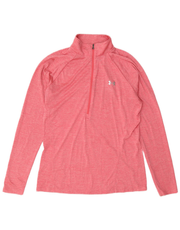 Under Armour Damen-Oberteil mit Reißverschluss, langärmlig, UK 16, Größe L, Rosa
