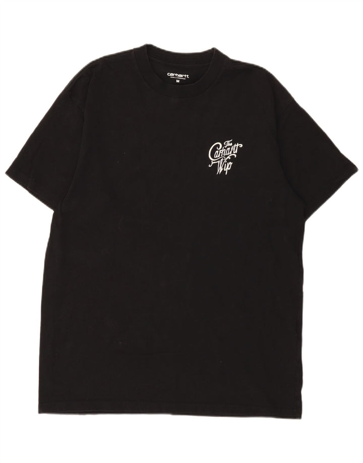 Carhartt Herren Grafik-T-Shirt-Oberteil aus mittelschwarzer Baumwolle