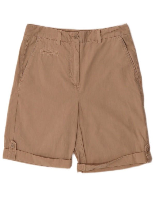 Marks & Spencer Damen-Chinoshorts mit hoher Taille, UK 8, Größe S, W26, Beige, Baumwolle