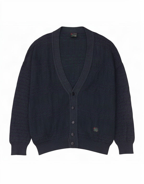 Paco Calvari Herren Strickjacke IT 54/56 XL Marineblau Geometrisch