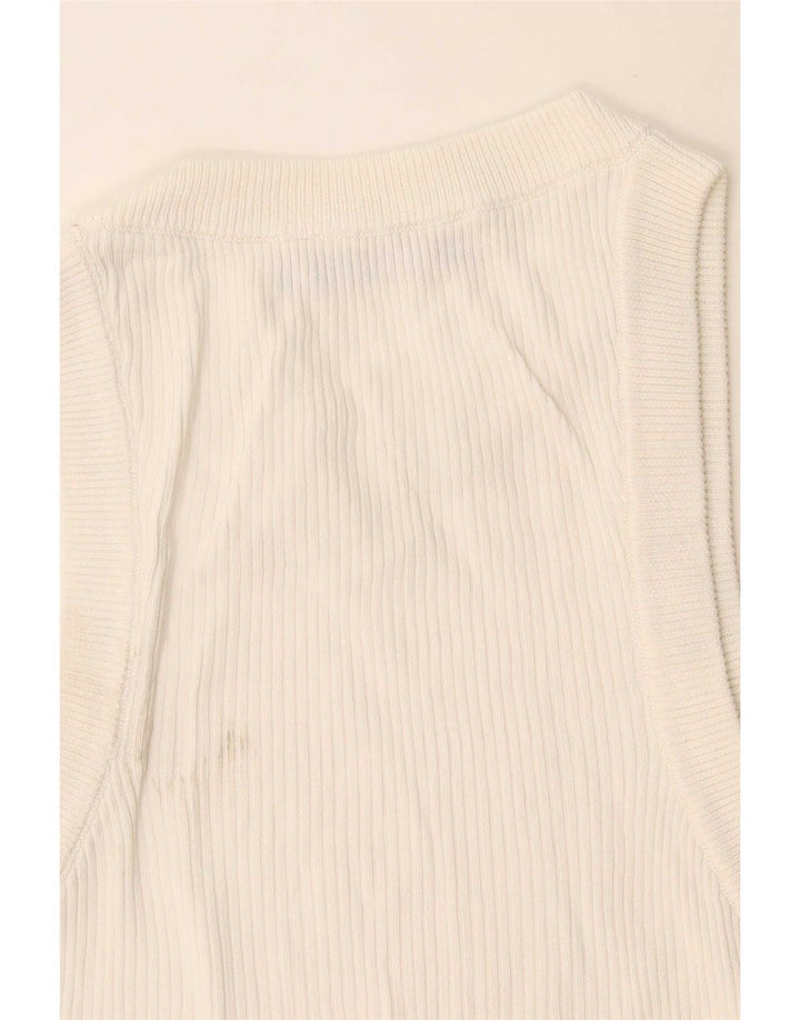 Zara Damen Weste Top UK 8 Small Weiß