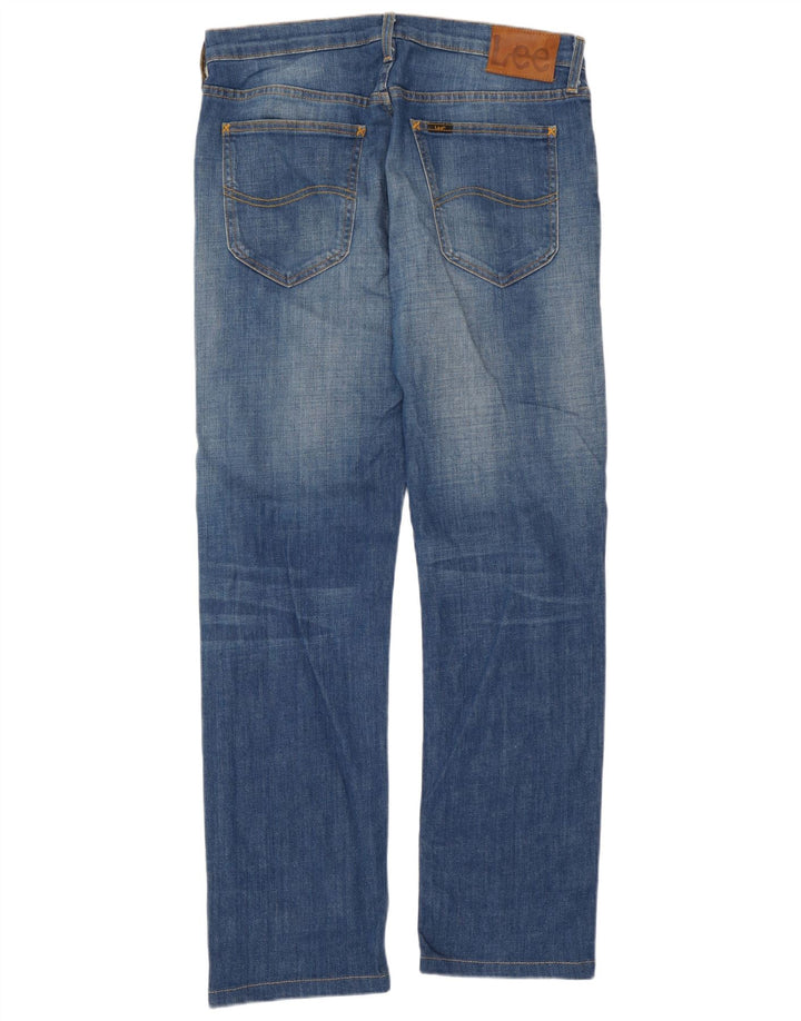 Lee Herren Daren Straight Jeans W32 L31 Blaue Baumwolle