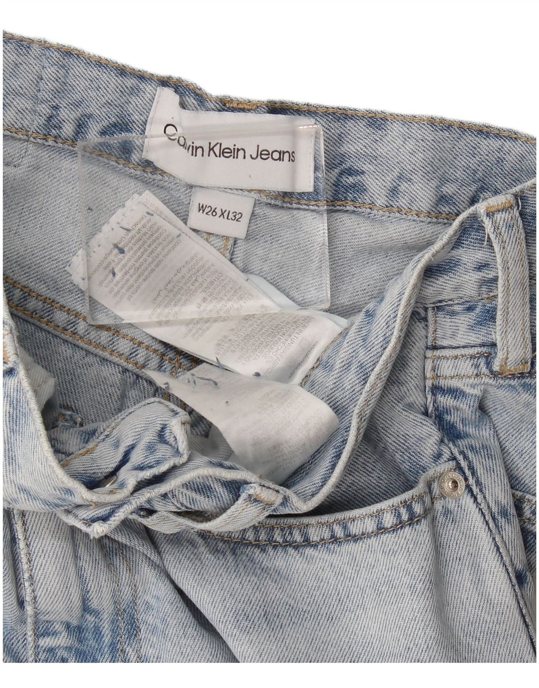 Calvin Klein Damen Loose Jeans W26 L32 Blaue Baumwolle