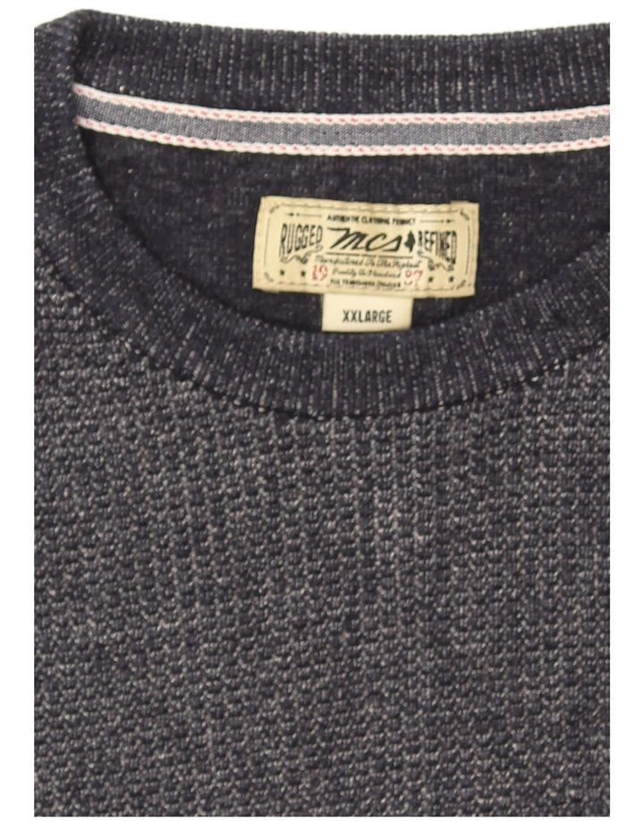 Marlboro Classics Herren-Pullover mit Rundhalsausschnitt, 2XL, Marineblau