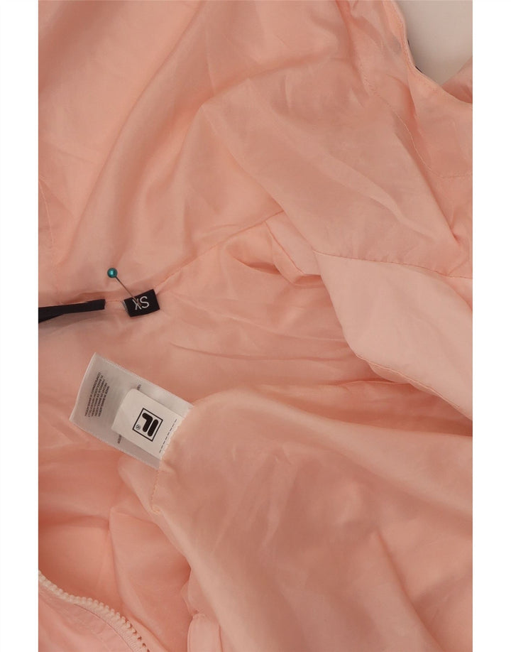 Fila Damen-Regenjacke mit Kapuze, übergroß, UK 6, XS, Rosa, Polyester